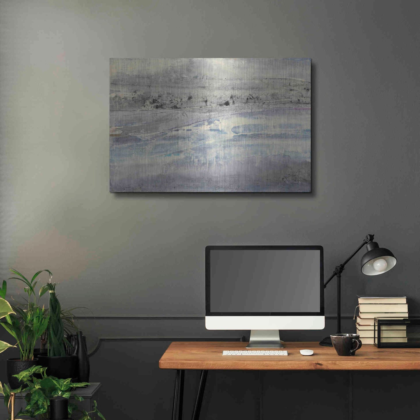 Luxe Metal Art 'Silver Horizon' by Albena Hristova, Metal Wall Art,36x24