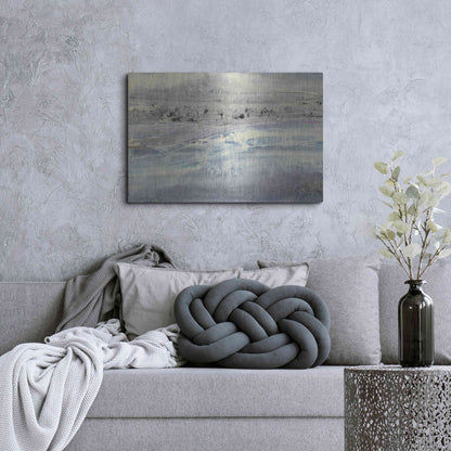 Luxe Metal Art 'Silver Horizon' by Albena Hristova, Metal Wall Art,36x24