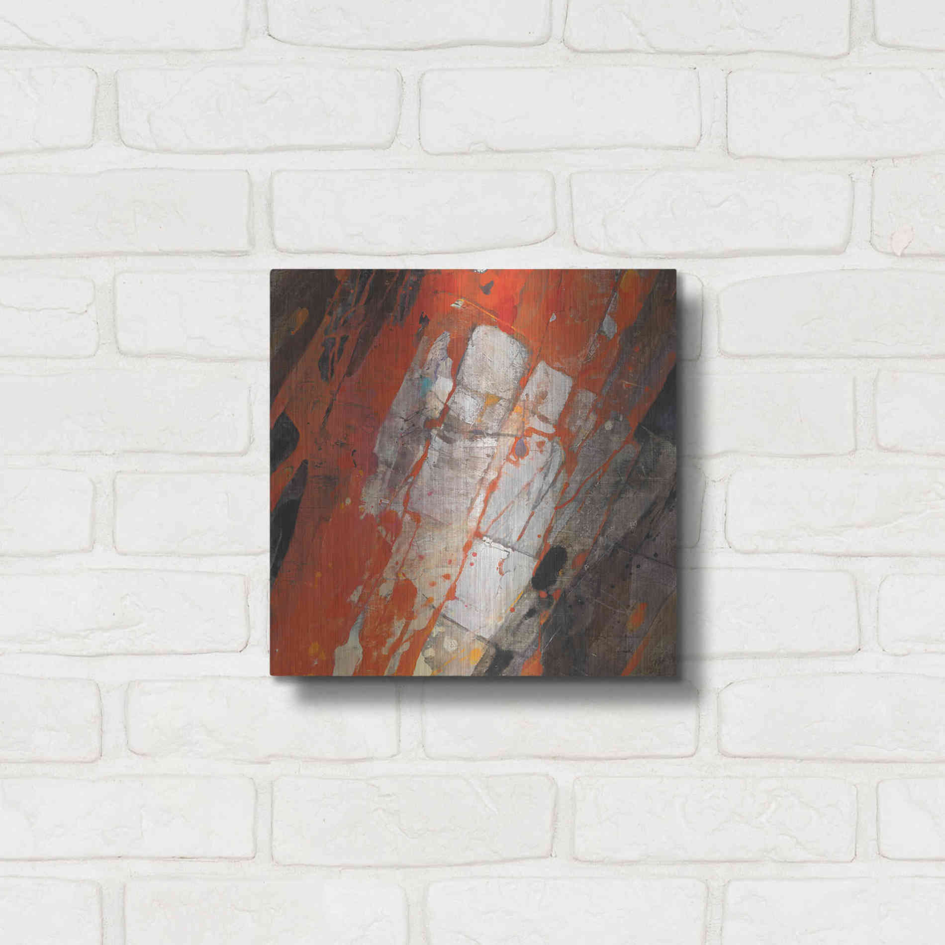 Luxe Metal Art 'Hot Lava' by Albena Hristova, Metal Wall Art,12x12