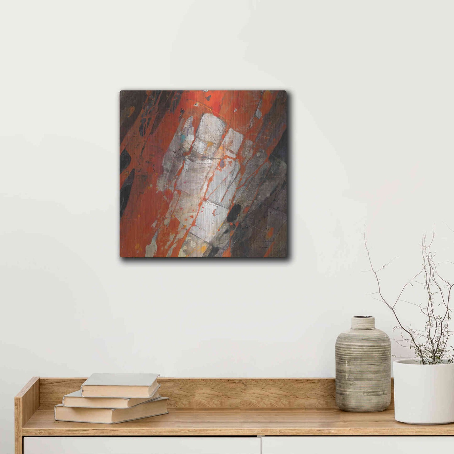 Luxe Metal Art 'Hot Lava' by Albena Hristova, Metal Wall Art,12x12