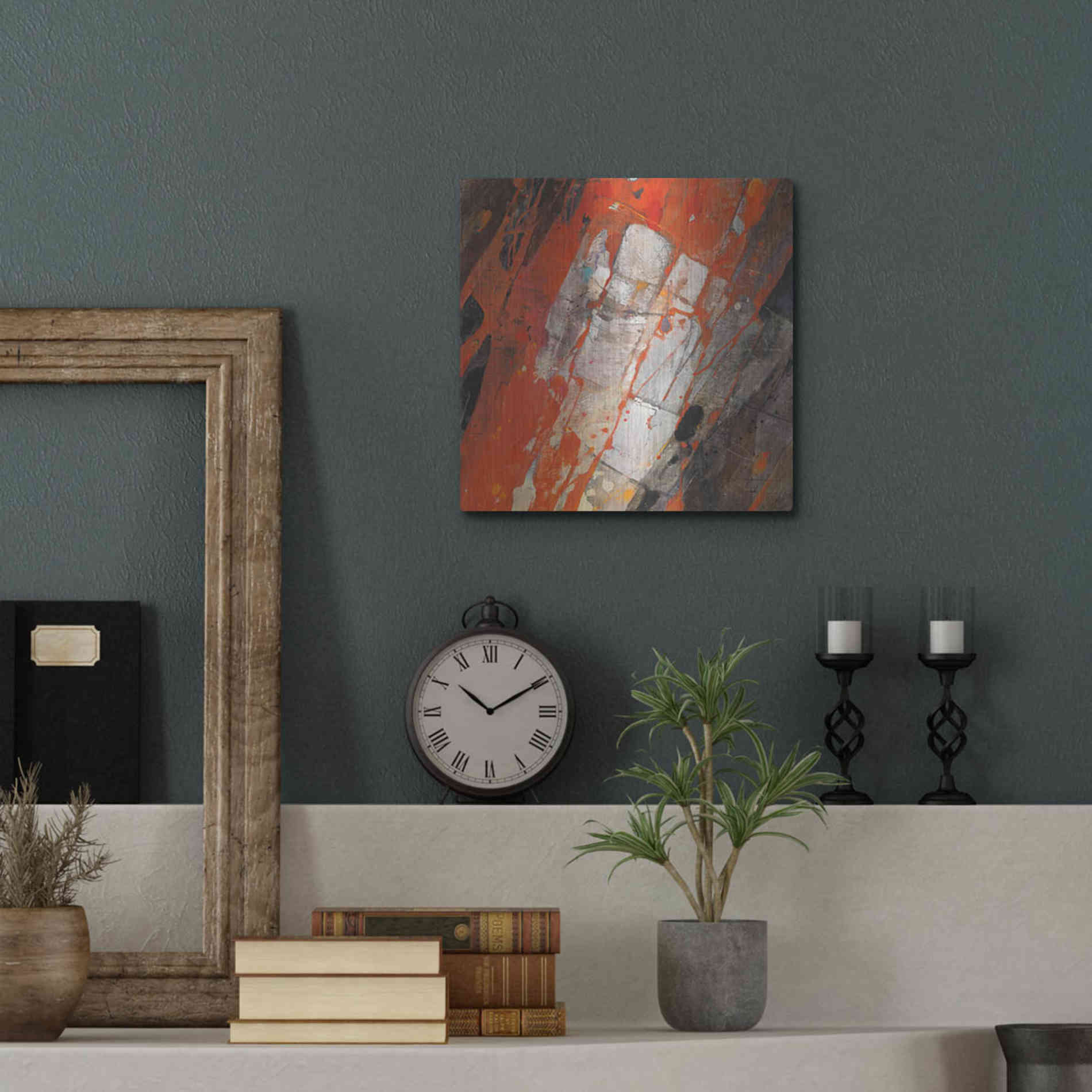 Luxe Metal Art 'Hot Lava' by Albena Hristova, Metal Wall Art,12x12