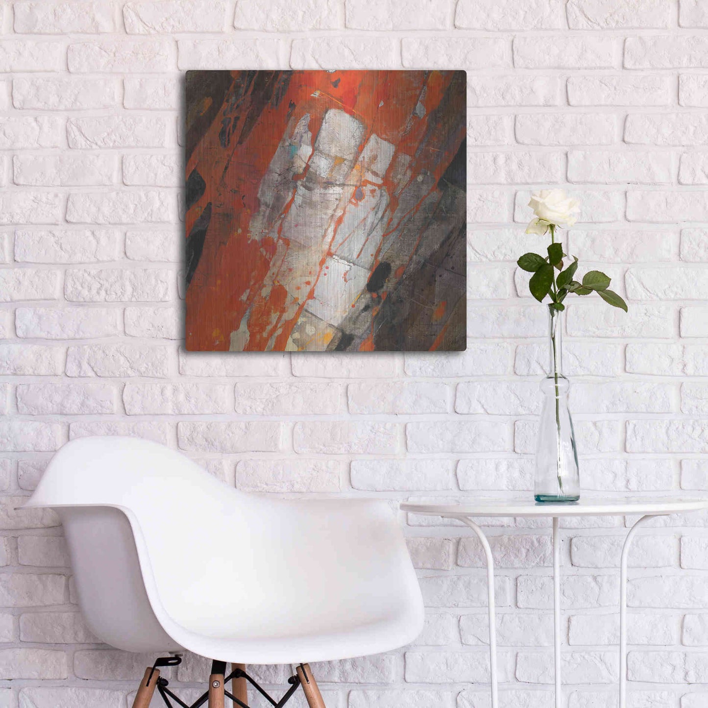 Luxe Metal Art 'Hot Lava' by Albena Hristova, Metal Wall Art,24x24
