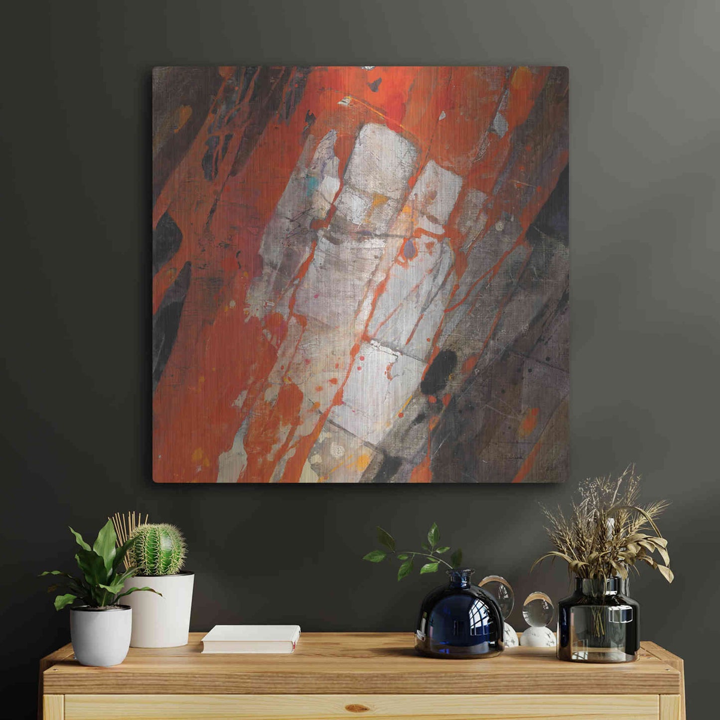 Luxe Metal Art 'Hot Lava' by Albena Hristova, Metal Wall Art,24x24