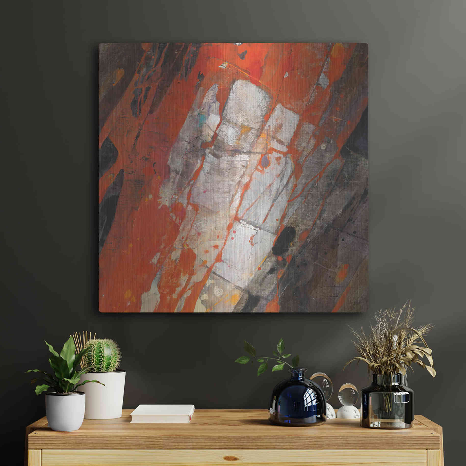 Luxe Metal Art 'Hot Lava' by Albena Hristova, Metal Wall Art,24x24