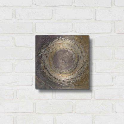 Luxe Metal Art 'Wooden Rings' by Albena Hristova, Metal Wall Art,12x12