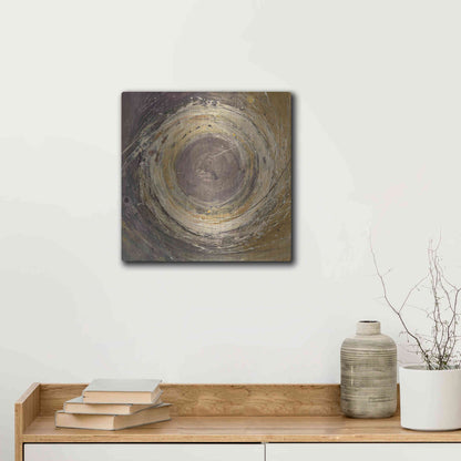 Luxe Metal Art 'Wooden Rings' by Albena Hristova, Metal Wall Art,12x12