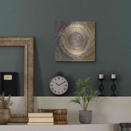 Luxe Metal Art 'Wooden Rings' by Albena Hristova, Metal Wall Art,12x12