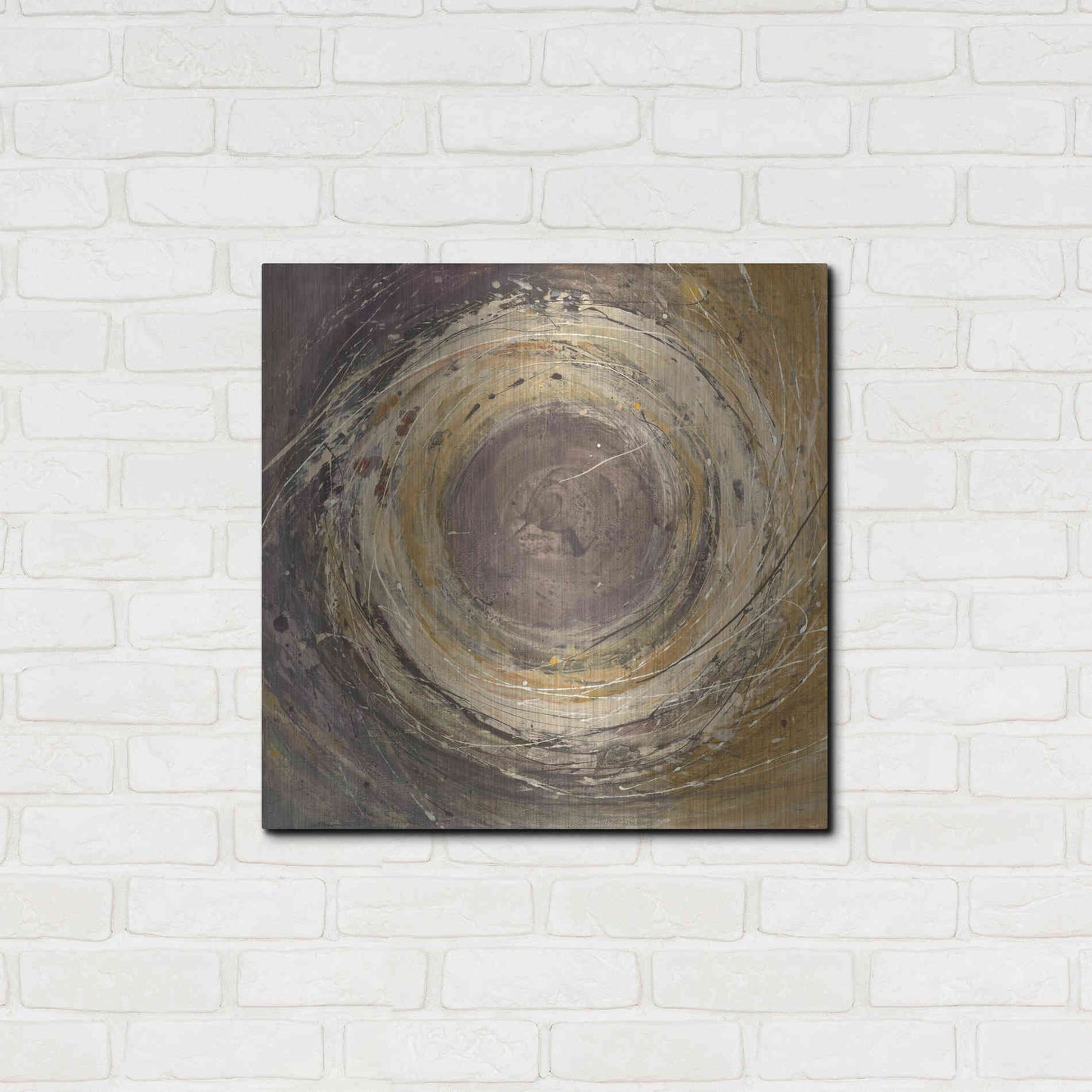 Luxe Metal Art 'Wooden Rings' by Albena Hristova, Metal Wall Art,24x24