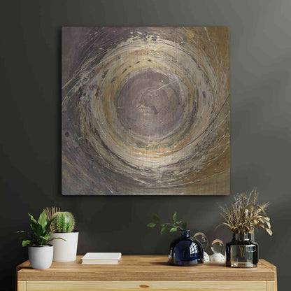 Luxe Metal Art 'Wooden Rings' by Albena Hristova, Metal Wall Art,24x24