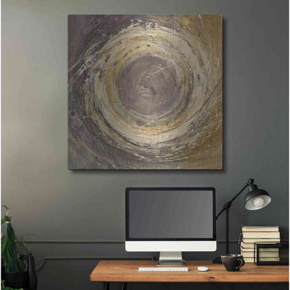 Luxe Metal Art 'Wooden Rings' by Albena Hristova, Metal Wall Art,36x36