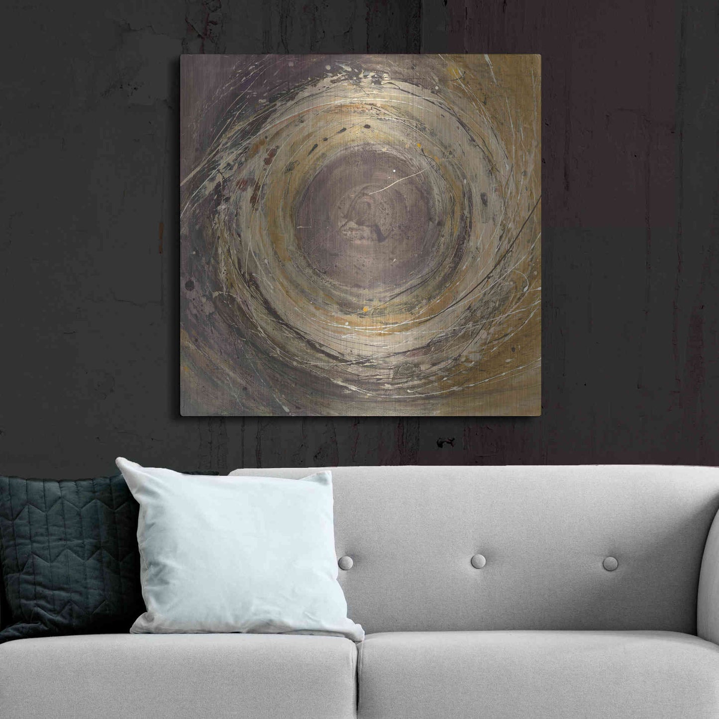 Luxe Metal Art 'Wooden Rings' by Albena Hristova, Metal Wall Art,36x36