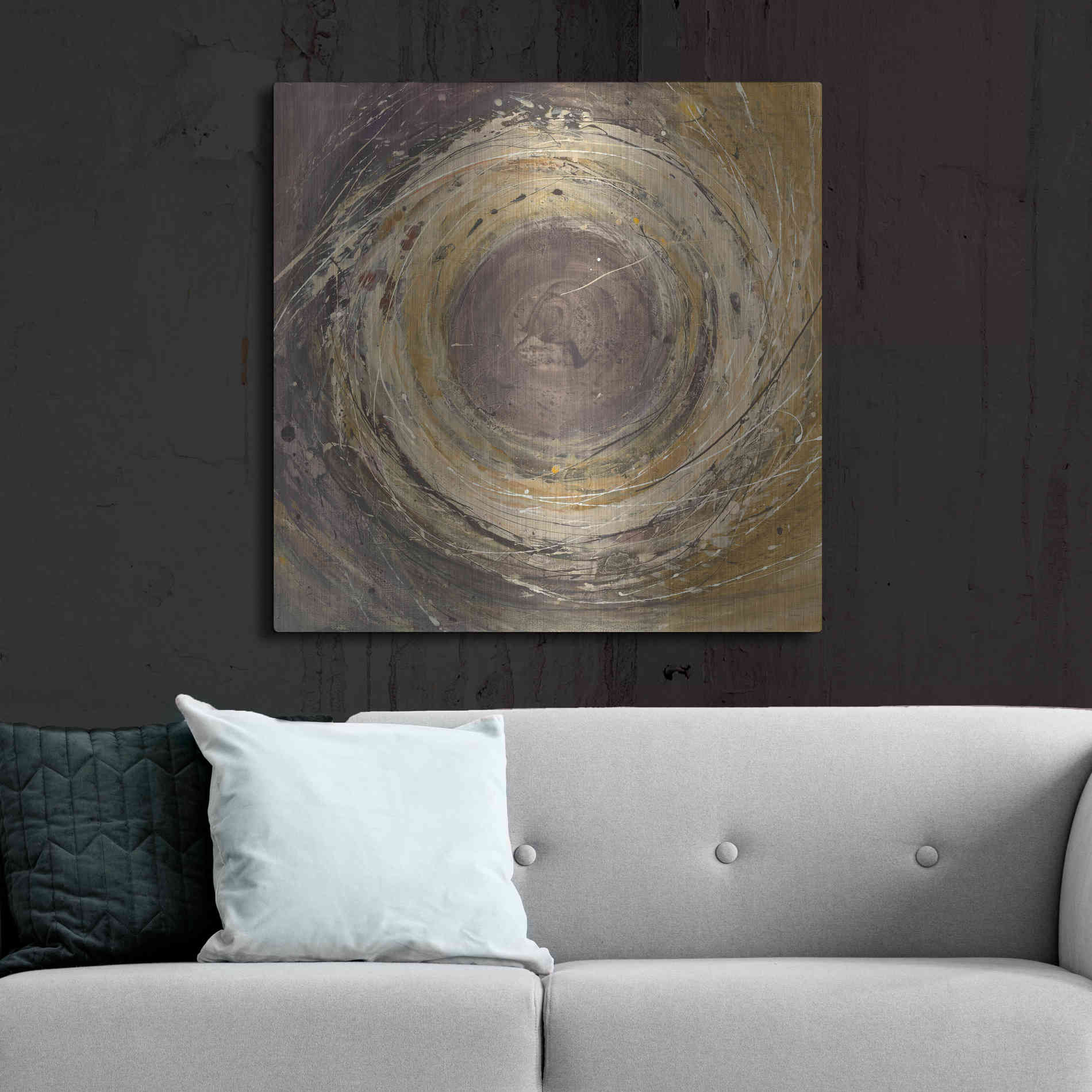 Luxe Metal Art 'Wooden Rings' by Albena Hristova, Metal Wall Art,36x36