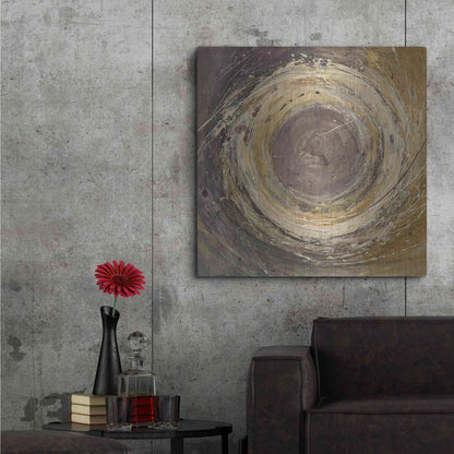Luxe Metal Art 'Wooden Rings' by Albena Hristova, Metal Wall Art,36x36
