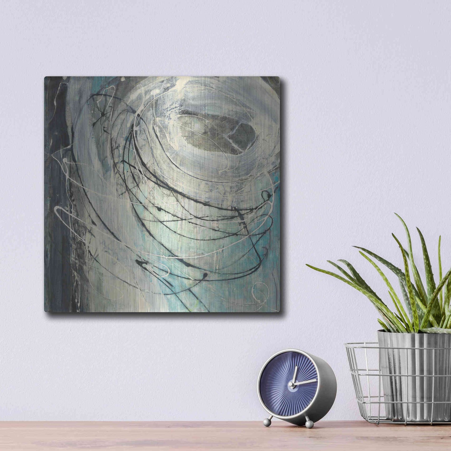 Luxe Metal Art 'Twister' by Albena Hristova, Metal Wall Art,12x12