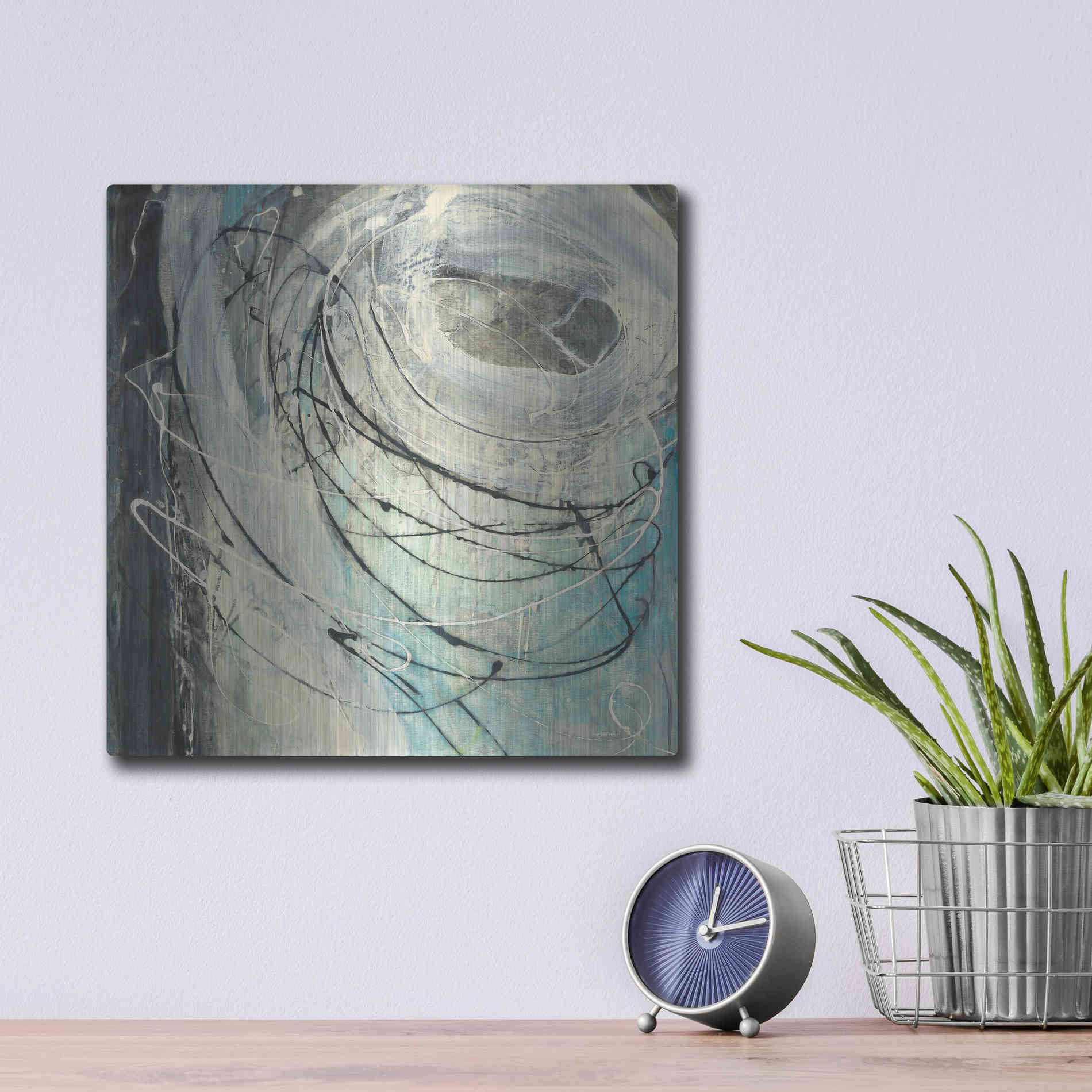 Luxe Metal Art 'Twister' by Albena Hristova, Metal Wall Art,12x12