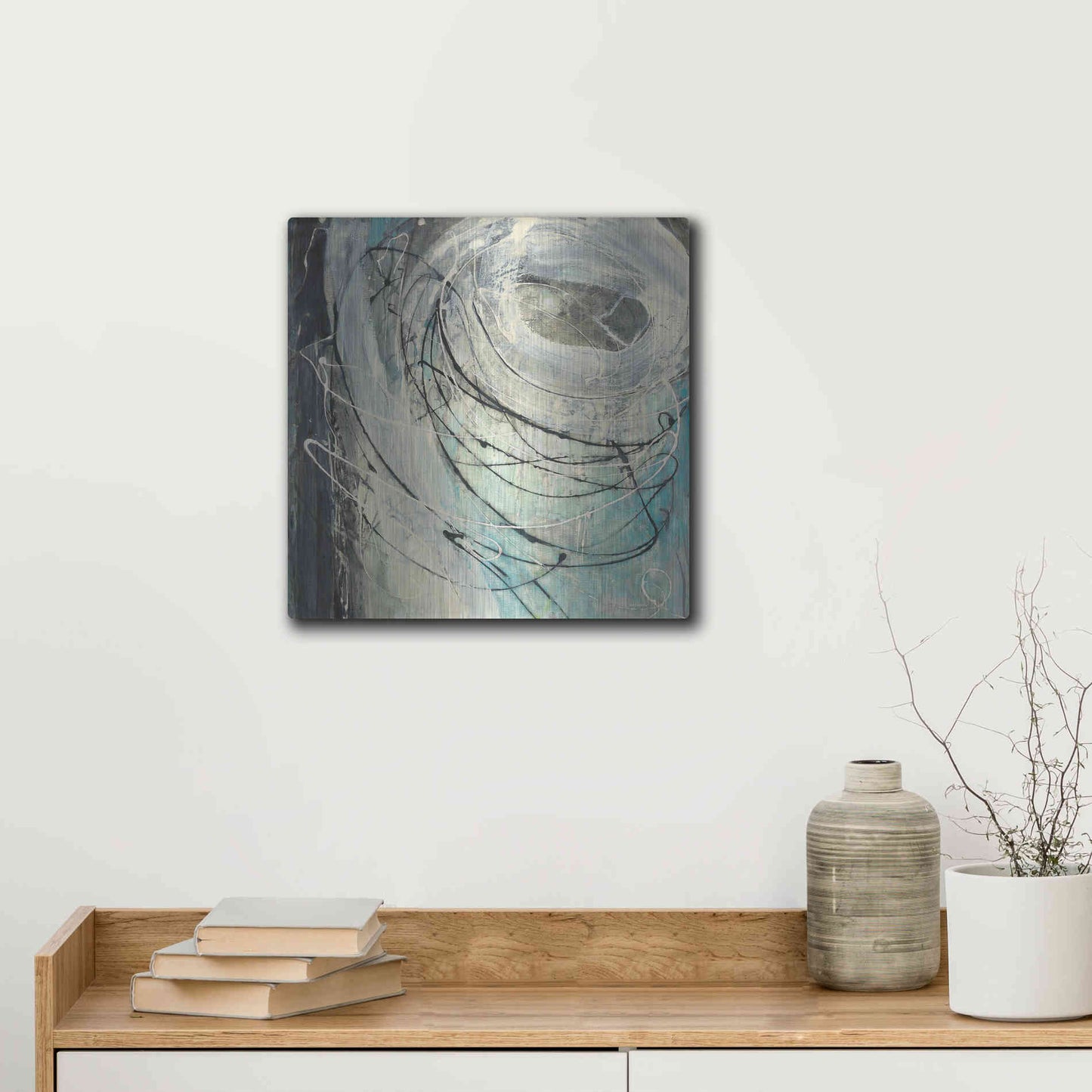Luxe Metal Art 'Twister' by Albena Hristova, Metal Wall Art,12x12