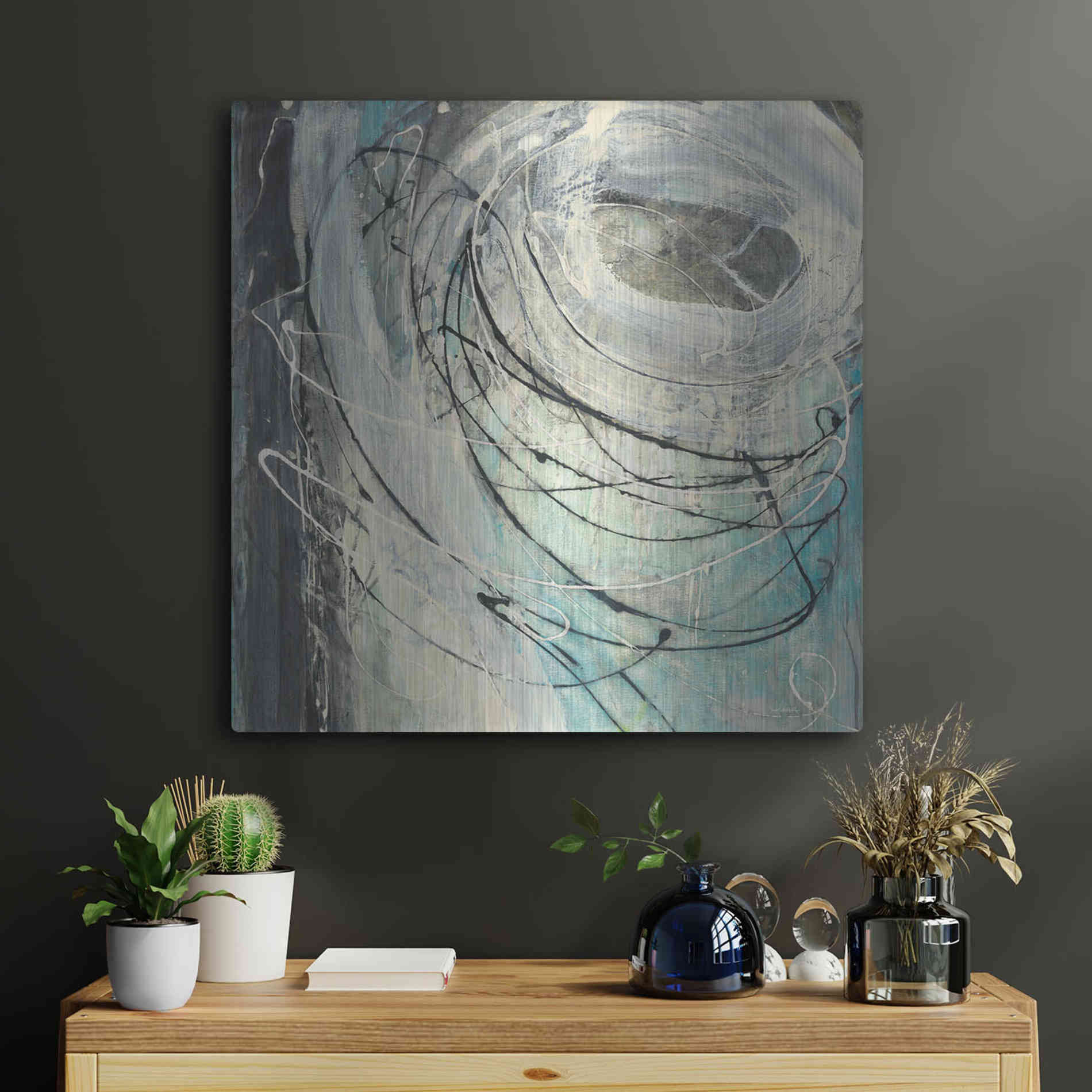 Luxe Metal Art 'Twister' by Albena Hristova, Metal Wall Art,24x24