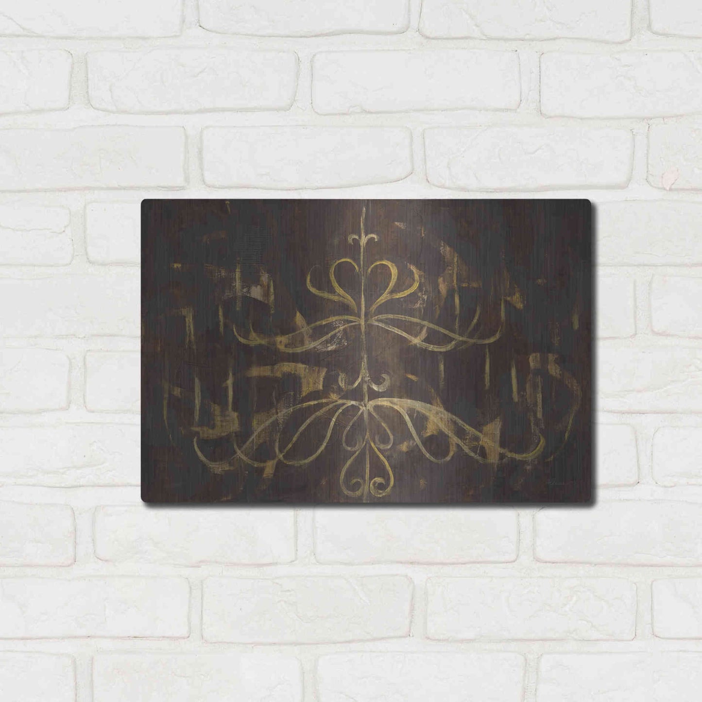 Luxe Metal Art 'Romantic Lines' by Albena Hristova, Metal Wall Art,16x12