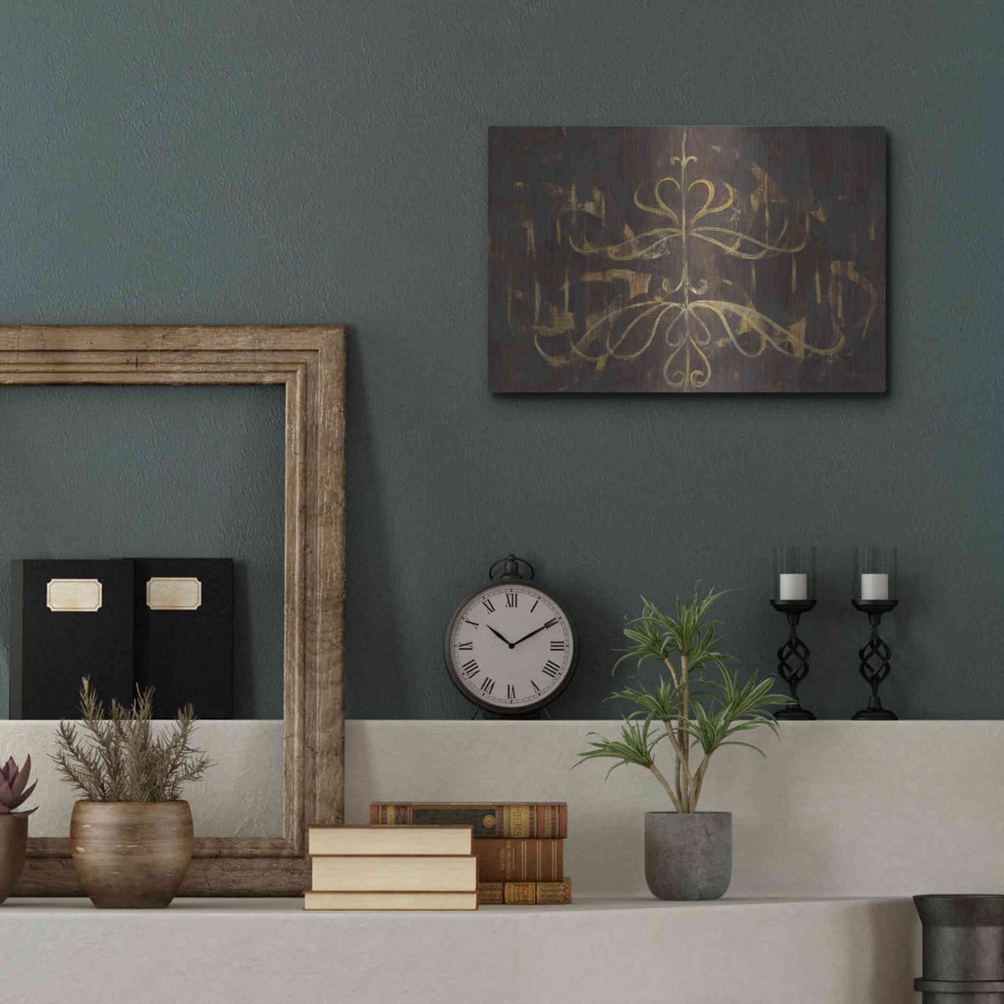 Luxe Metal Art 'Romantic Lines' by Albena Hristova, Metal Wall Art,16x12