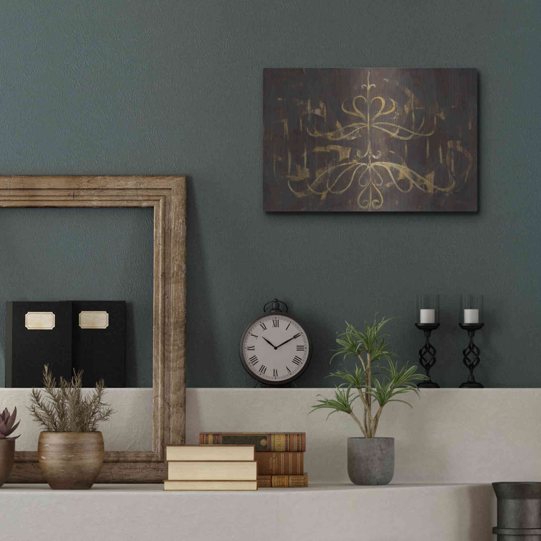 Luxe Metal Art 'Romantic Lines' by Albena Hristova, Metal Wall Art,16x12