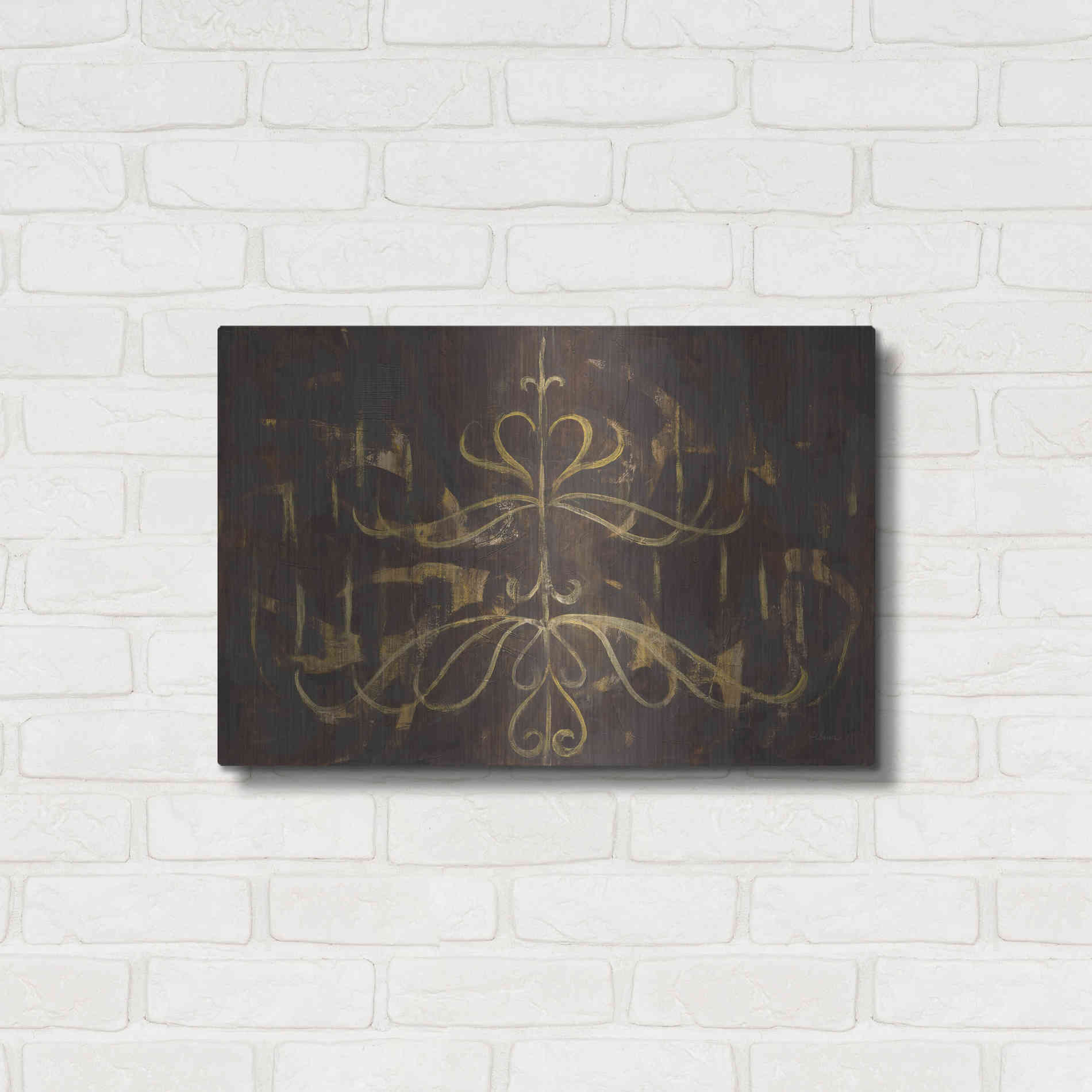 Luxe Metal Art 'Romantic Lines' by Albena Hristova, Metal Wall Art,24x16