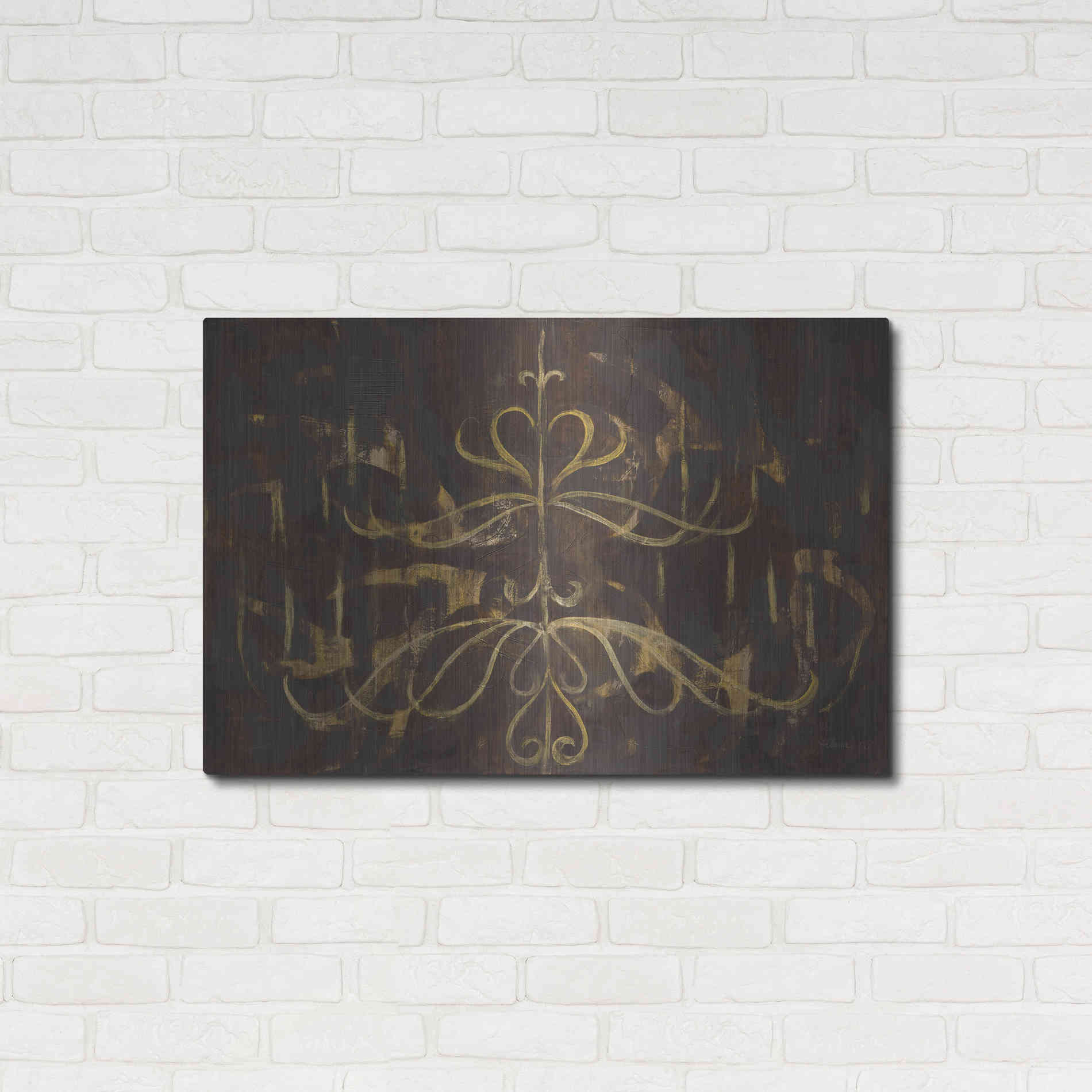 Luxe Metal Art 'Romantic Lines' by Albena Hristova, Metal Wall Art,36x24
