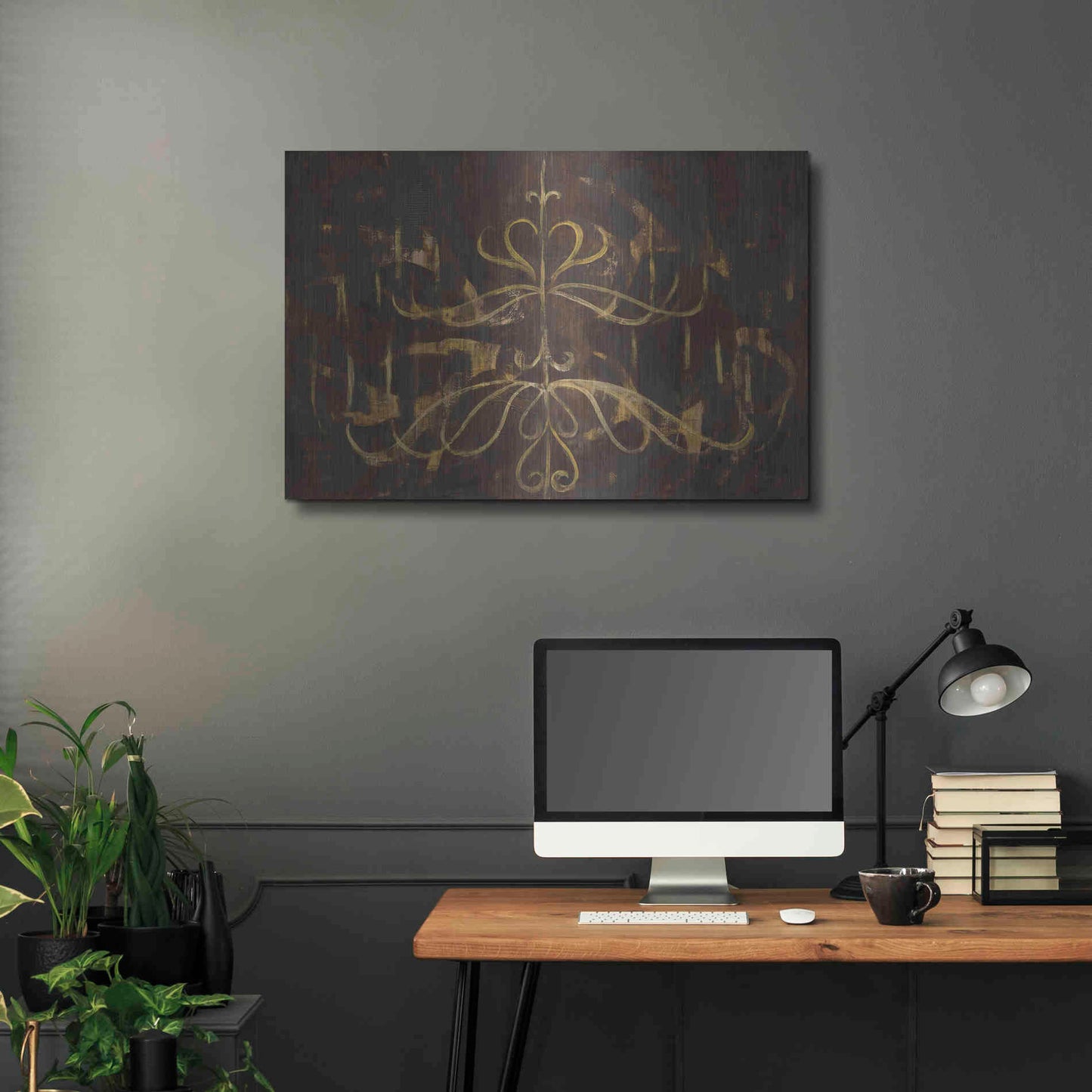 Luxe Metal Art 'Romantic Lines' by Albena Hristova, Metal Wall Art,36x24