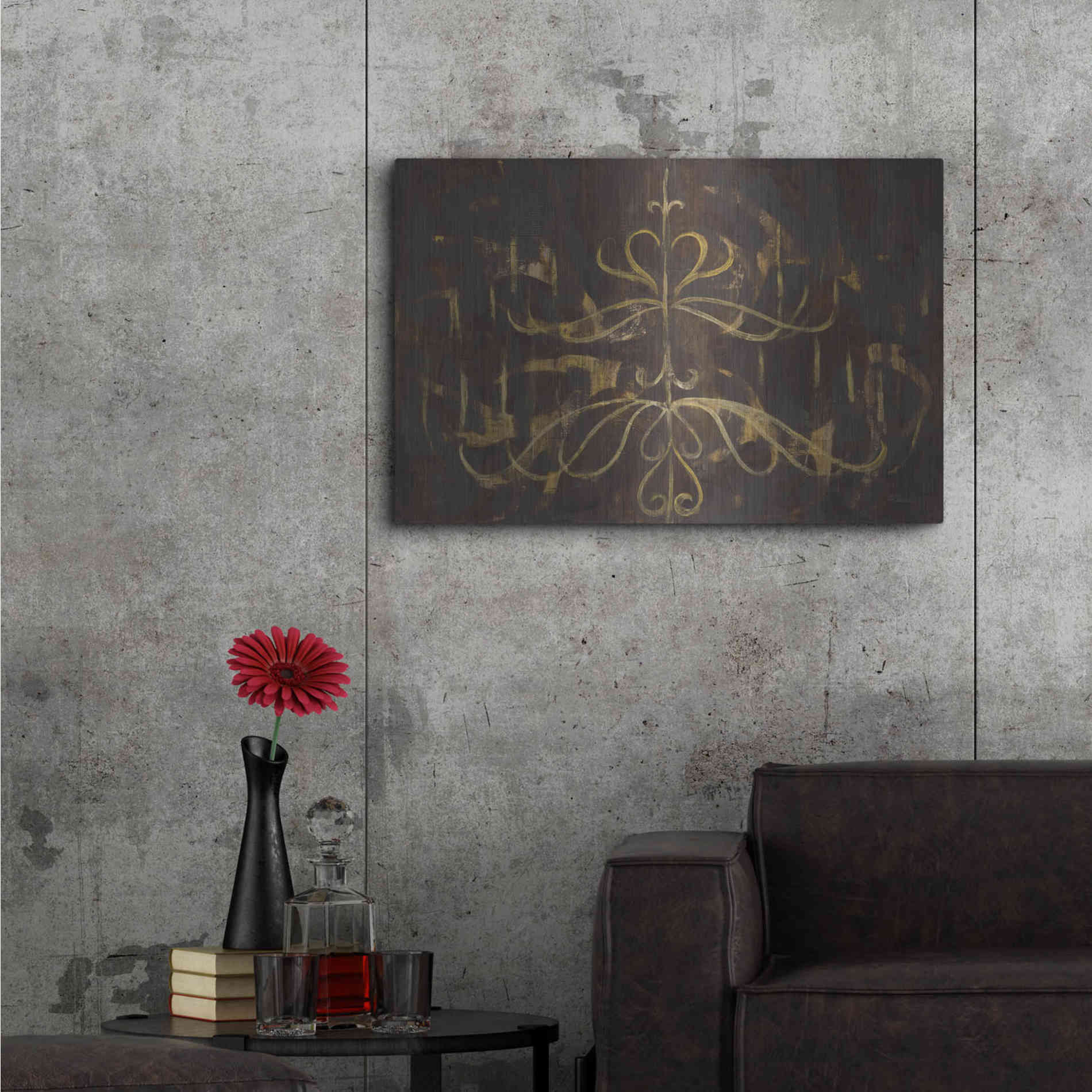Luxe Metal Art 'Romantic Lines' by Albena Hristova, Metal Wall Art,36x24