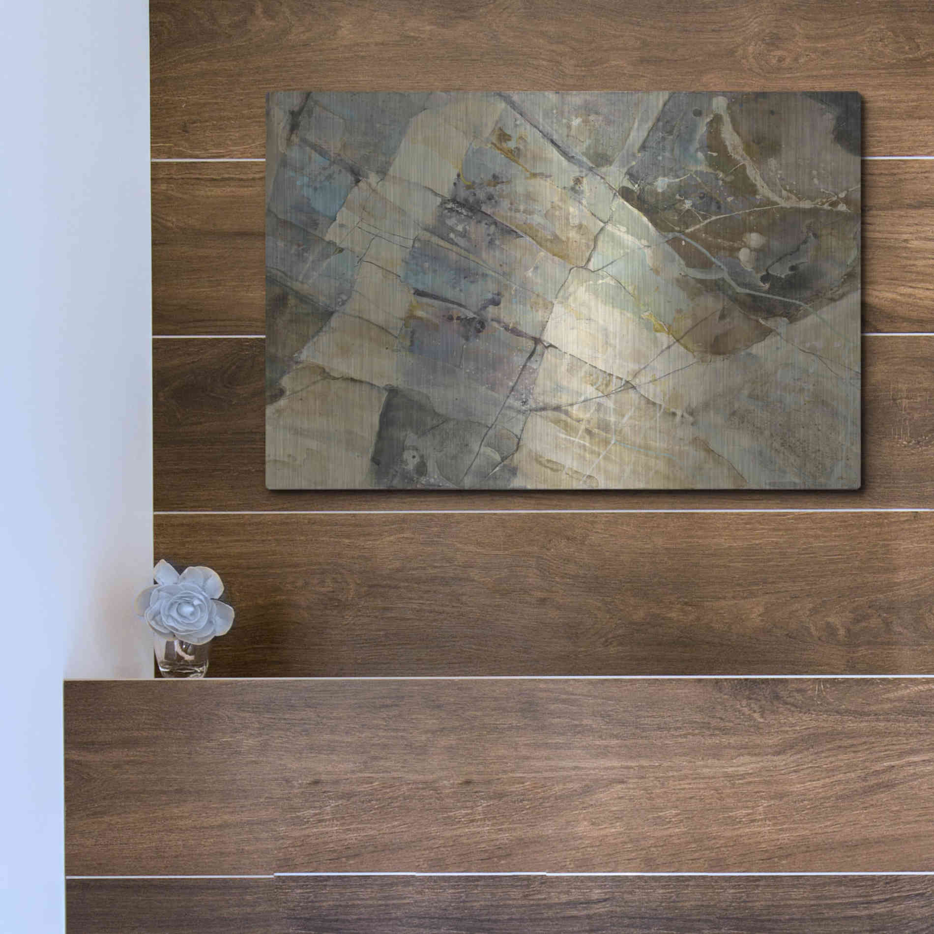Luxe Metal Art 'Rock IV' by Albena Hristova, Metal Wall Art,16x12