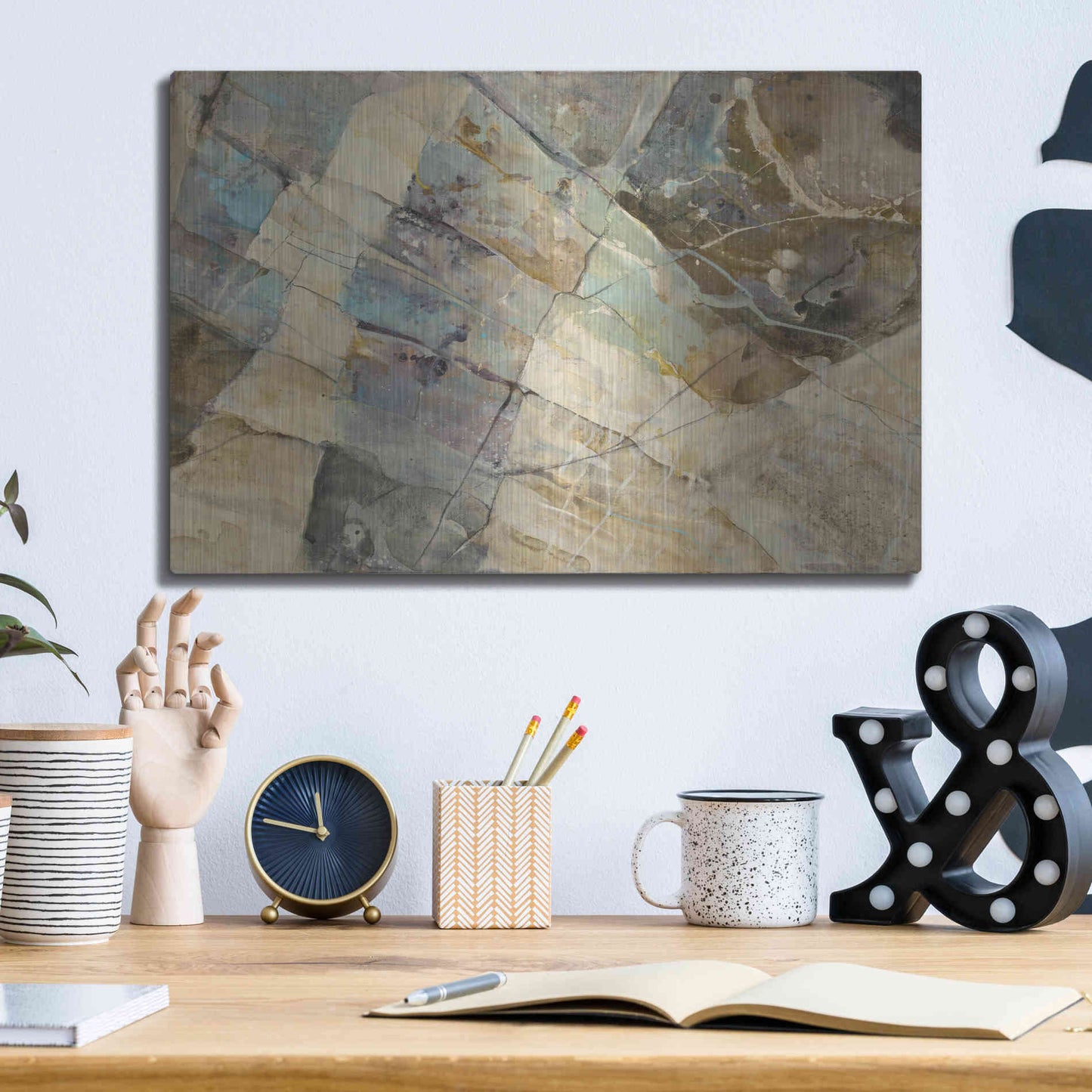 Luxe Metal Art 'Rock IV' by Albena Hristova, Metal Wall Art,16x12