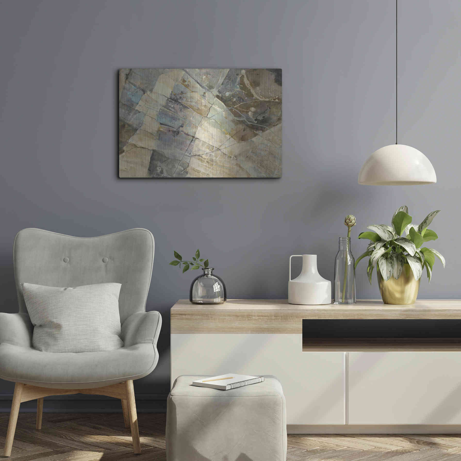 Luxe Metal Art 'Rock IV' by Albena Hristova, Metal Wall Art,24x16