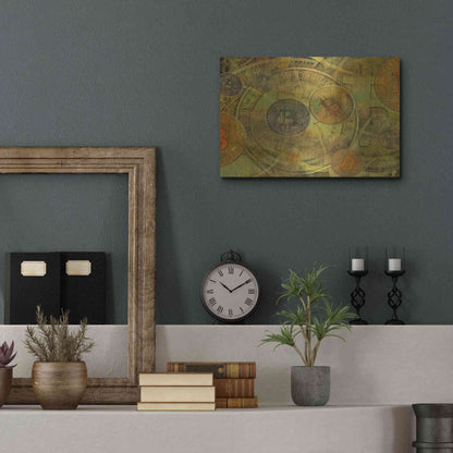 Luxe Metal Art 'Grunge Bitcoin Two' by Steve Hunziker, Metal Wall Art,16x12