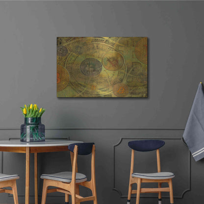 Luxe Metal Art 'Grunge Bitcoin Two' by Steve Hunziker, Metal Wall Art,36x24