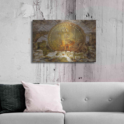 Luxe Metal Art 'Bitcoin New Age Four' by Steve Hunziker, Metal Wall Art,36x24