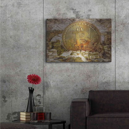 Luxe Metal Art 'Bitcoin New Age Four' by Steve Hunziker, Metal Wall Art,36x24