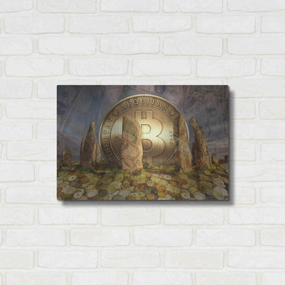 Luxe Metal Art 'Bitcoin New Age Three' by Steve Hunziker, Metal Wall Art,24x16