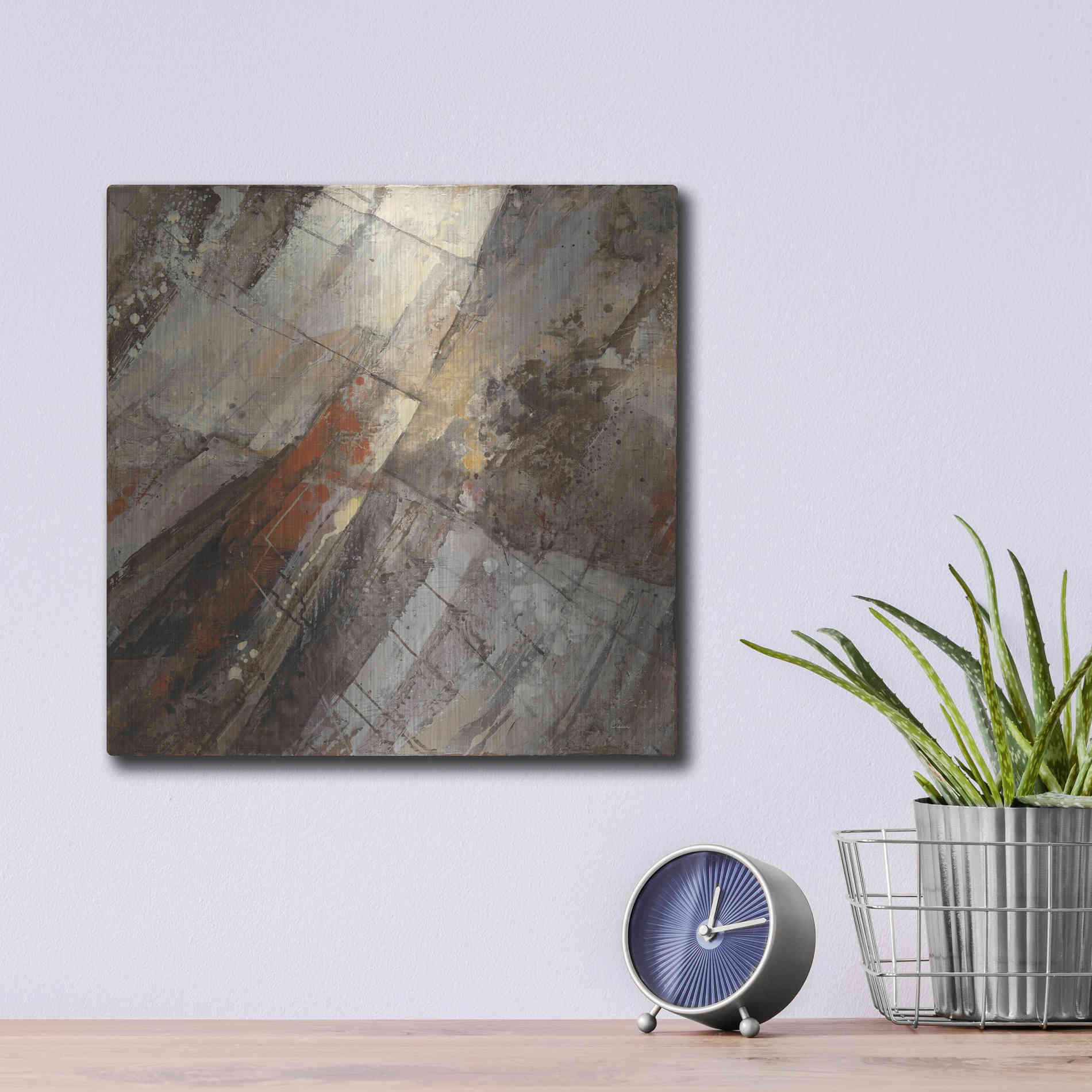 Luxe Metal Art 'Fire and Ice' by Albena Hristova, Metal Wall Art,12x12