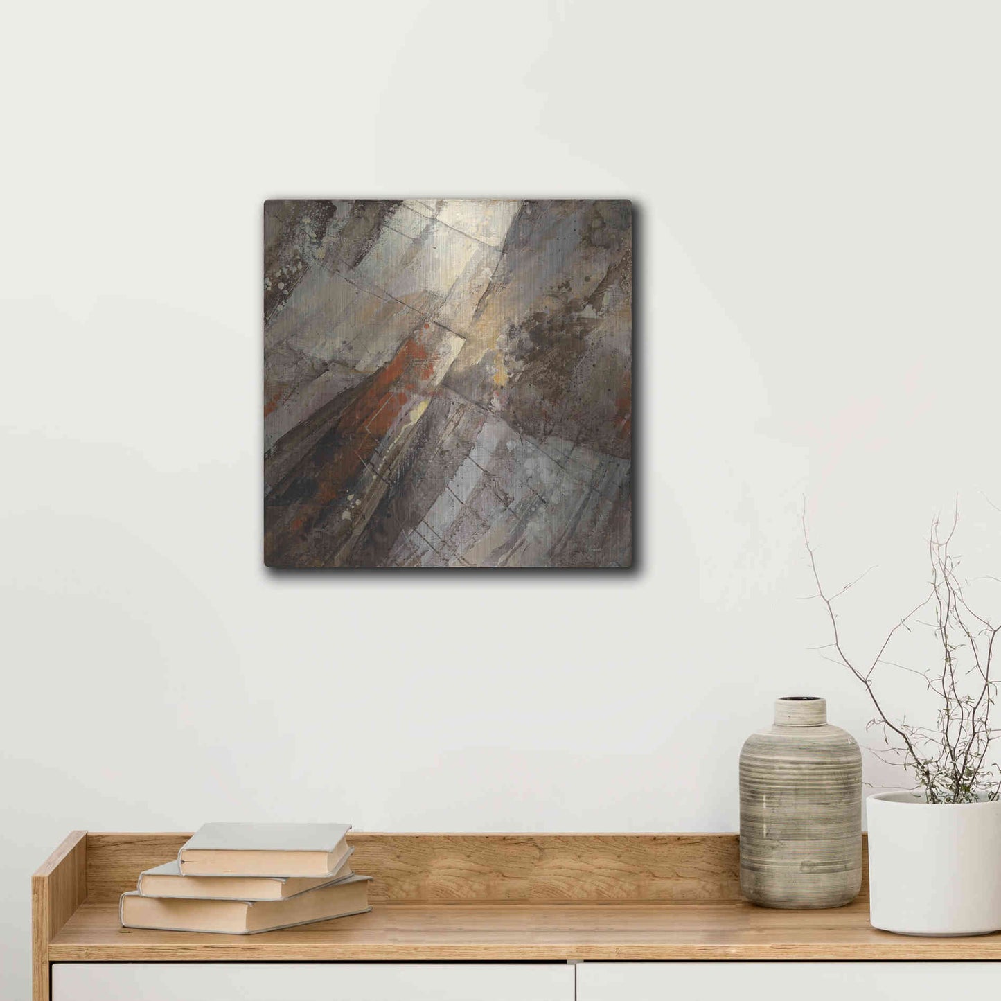 Luxe Metal Art 'Fire and Ice' by Albena Hristova, Metal Wall Art,12x12