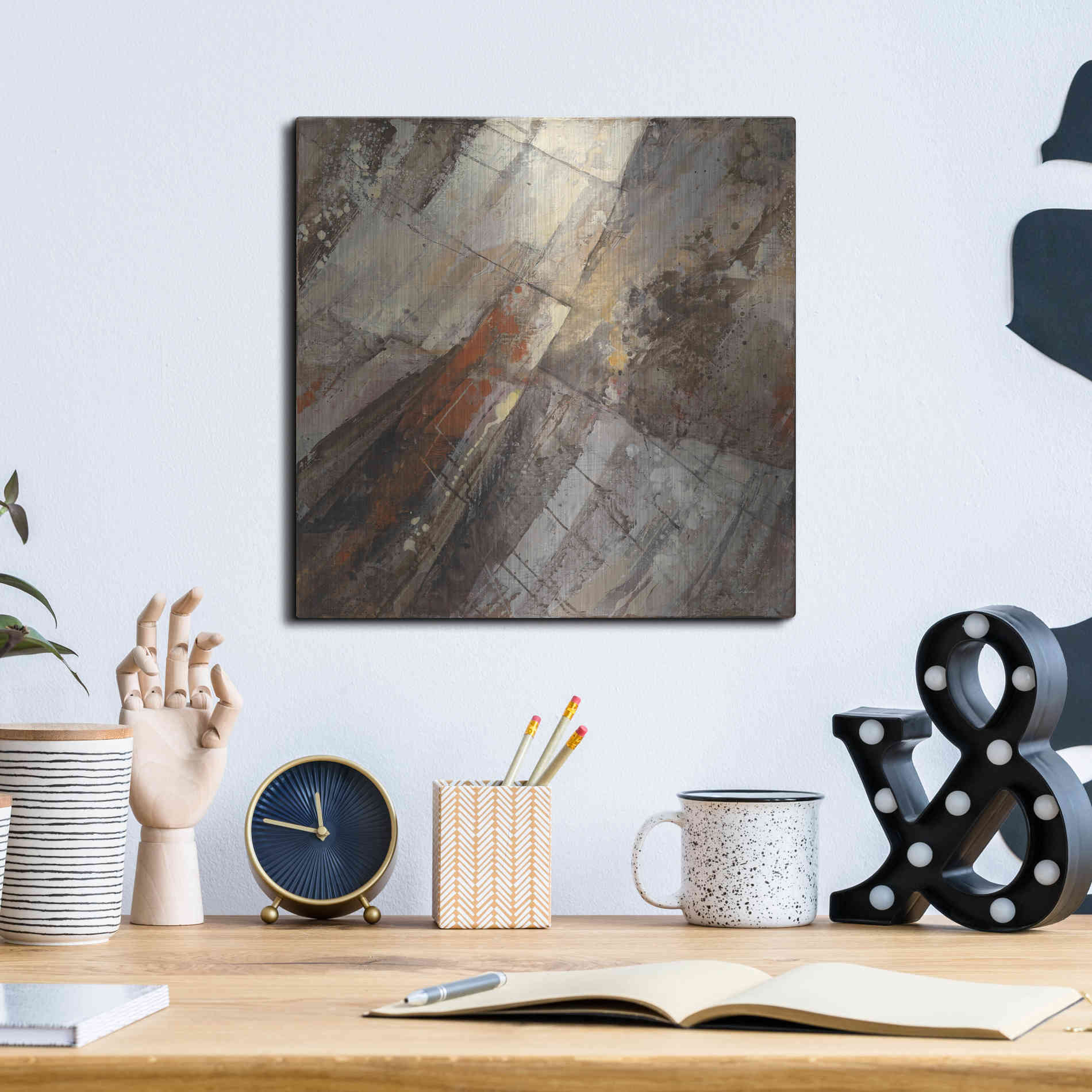 Luxe Metal Art 'Fire and Ice' by Albena Hristova, Metal Wall Art,12x12