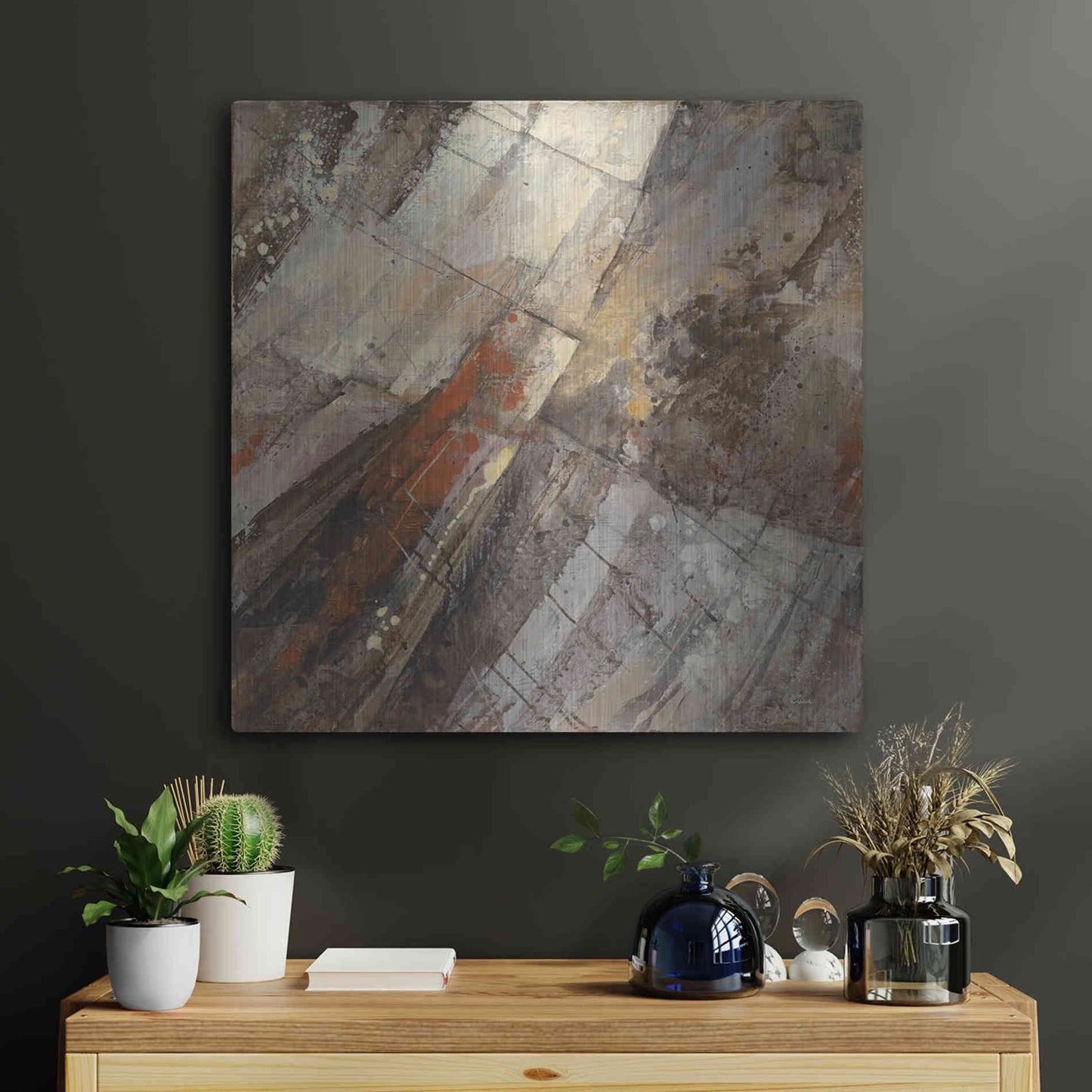 Luxe Metal Art 'Fire and Ice' by Albena Hristova, Metal Wall Art,24x24
