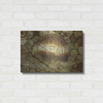Luxe Metal Art 'Bitcoin-New Age One' by Steve Hunziker, Metal Wall Art,24x16