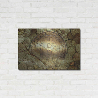 Luxe Metal Art 'Bitcoin-New Age One' by Steve Hunziker, Metal Wall Art,36x24