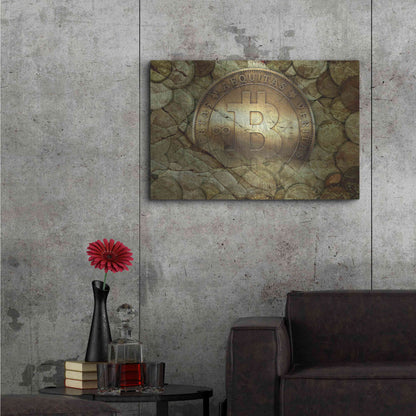 Luxe Metal Art 'Bitcoin-New Age One' by Steve Hunziker, Metal Wall Art,36x24