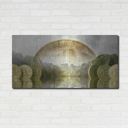 Luxe Metal Art 'Bitcoin New Age Two' by Steve Hunziker, Metal Wall Art,48x24