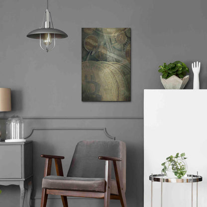 Luxe Metal Art 'Grunge Bitcoin Four' by Steve Hunziker, Metal Wall Art,16x24