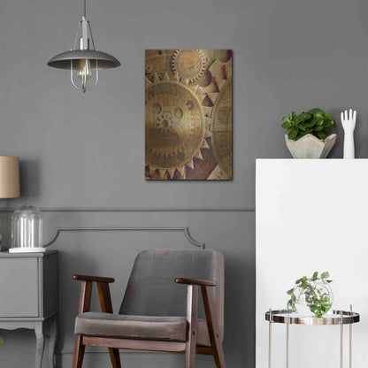 Luxe Metal Art 'Grunge Bitcoin Five' by Steve Hunziker, Metal Wall Art,16x24