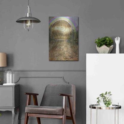 Luxe Metal Art 'Bitcoin New Age Six' by Steve Hunziker, Metal Wall Art,16x24