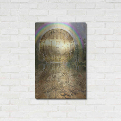 Luxe Metal Art 'Bitcoin New Age Six' by Steve Hunziker, Metal Wall Art,24x36
