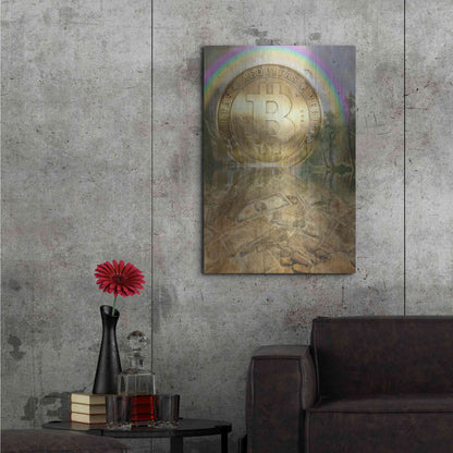 Luxe Metal Art 'Bitcoin New Age Six' by Steve Hunziker, Metal Wall Art,24x36