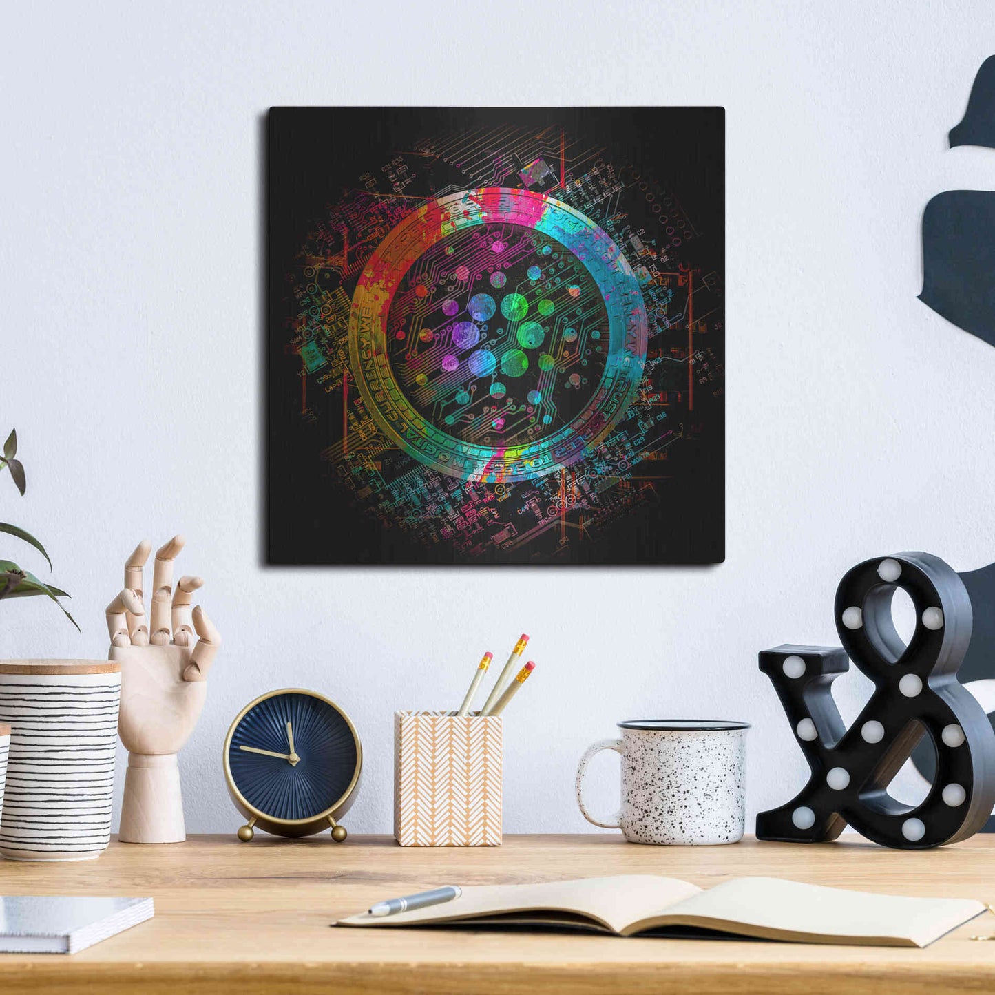 Luxe Metal Art 'Cardano Crypto Coin' Metal Wall Art,12x12